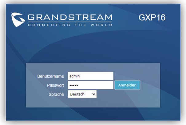 SIP Trunk Grandstream GXP16XX Benutzer einrichten