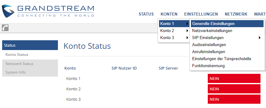 SIPnal Hosted Telefonanlage und Grandstream GXP 16xx Standard Benutzer einrichten