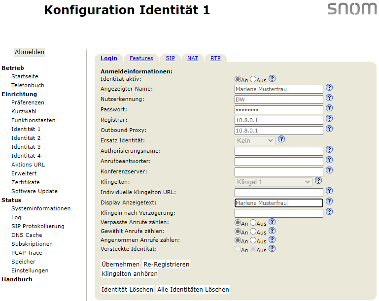 SIPnal Hosted Telefonanlage und Snom 7xx VPN Benutzer einrichten