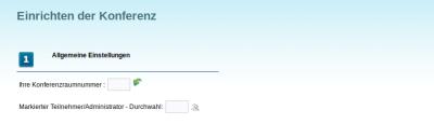 Telefonanlage User-Interface Konferenz einrichten - Allgemeine Einstellungen