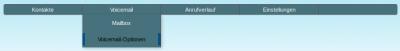 Telefonanlage User-Interface Menü - Voicemail-Optionen