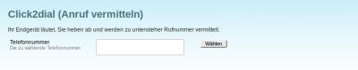 Telefonanlage User-Interface Anrufen - Wählfeld