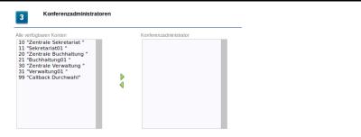 Telefonanlage User-Interface Konferenz einrichten - zusätzliche Konferenzadministratoren einrichten
