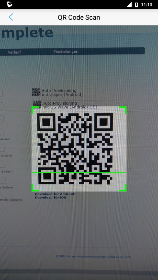 Laden des QR Code Schritt 5