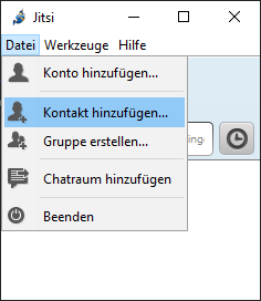 SIPnal Hosted Telefonanlage und Jitsi Kontakt hinzufügen